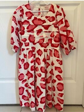 NWOT Pink Chicken girls pink and red leopard dress size 12